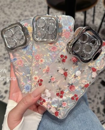 Full-Screen Floral Phone Case with Lens Protection & Kickstand