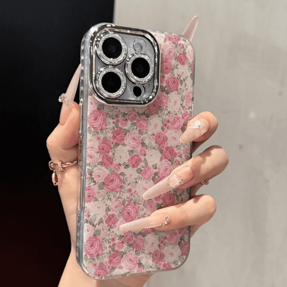 Full Camera Lens Coverage Flower Case for iPhone