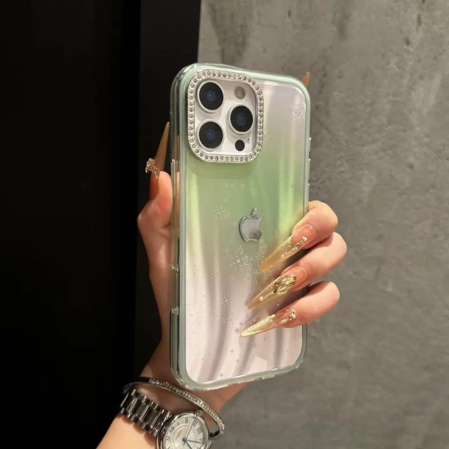 Gradient Full-coverage Snowflake Case for iPhone