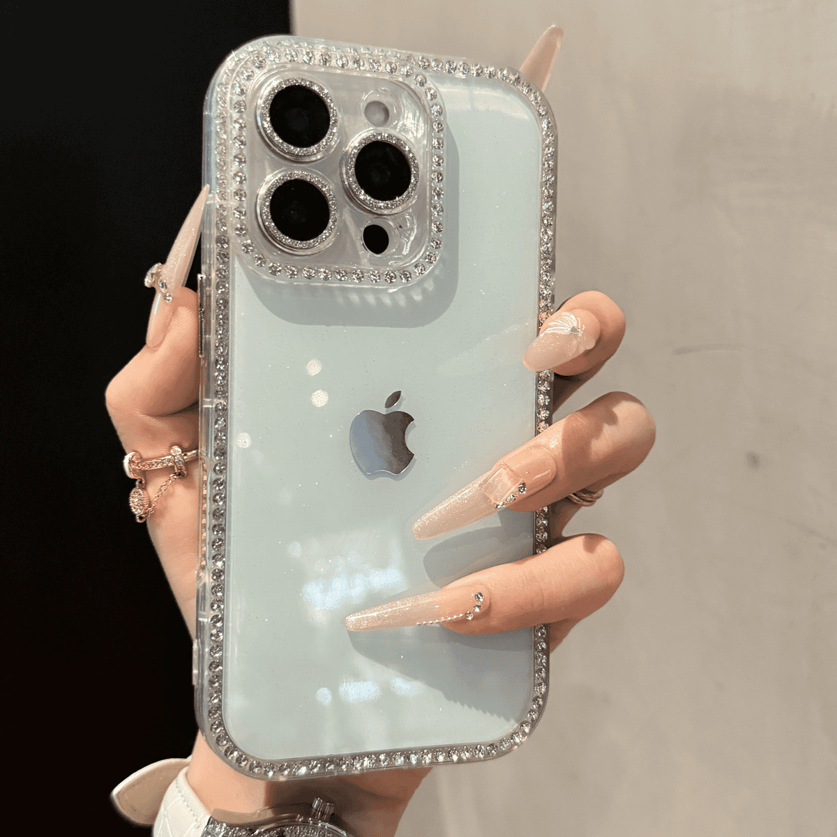 Double-sided Rhinestone and Glitter Case for iPhone - Image 2