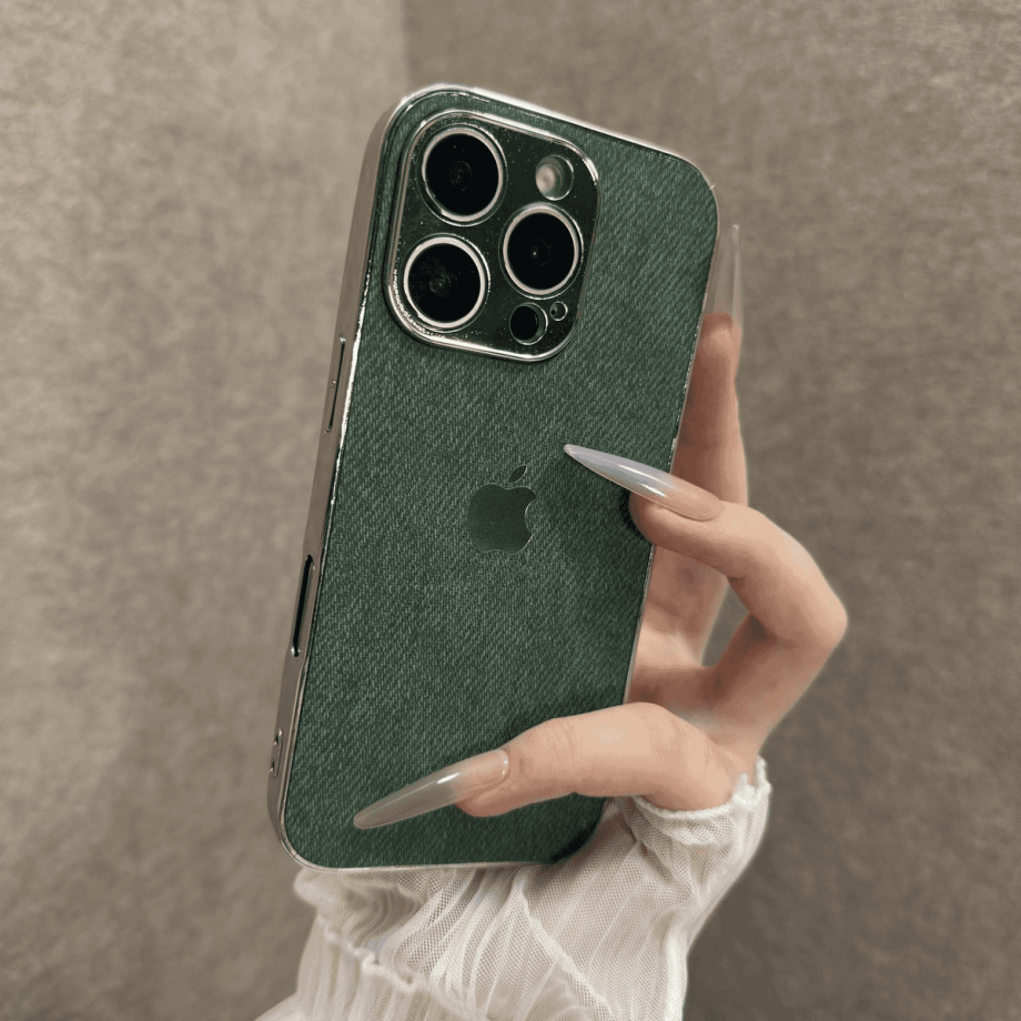 Electroplated Denim Pattern Case for iPhone