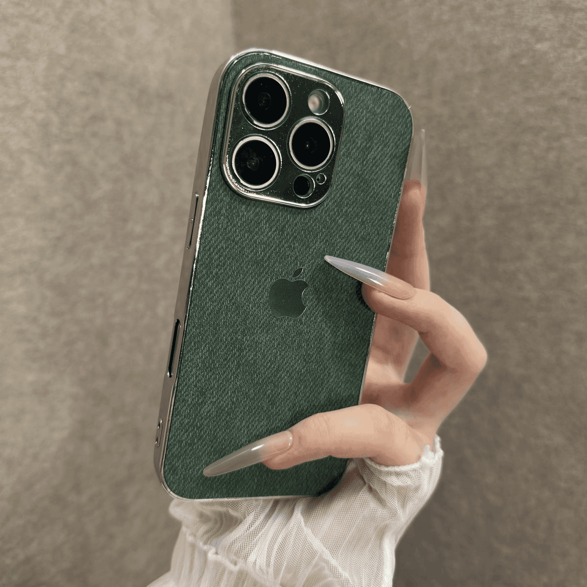 Electroplated Denim Pattern Case for iPhone - Image 6