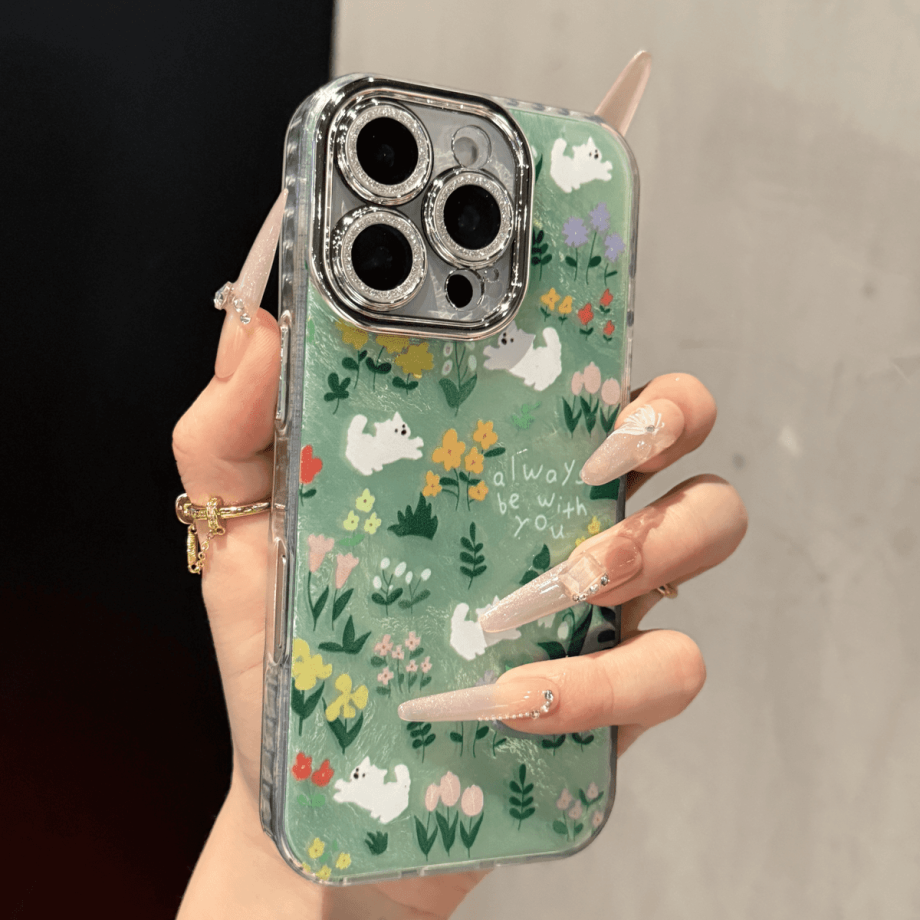 Full Camera Lens Coverage Flower Case for iPhone