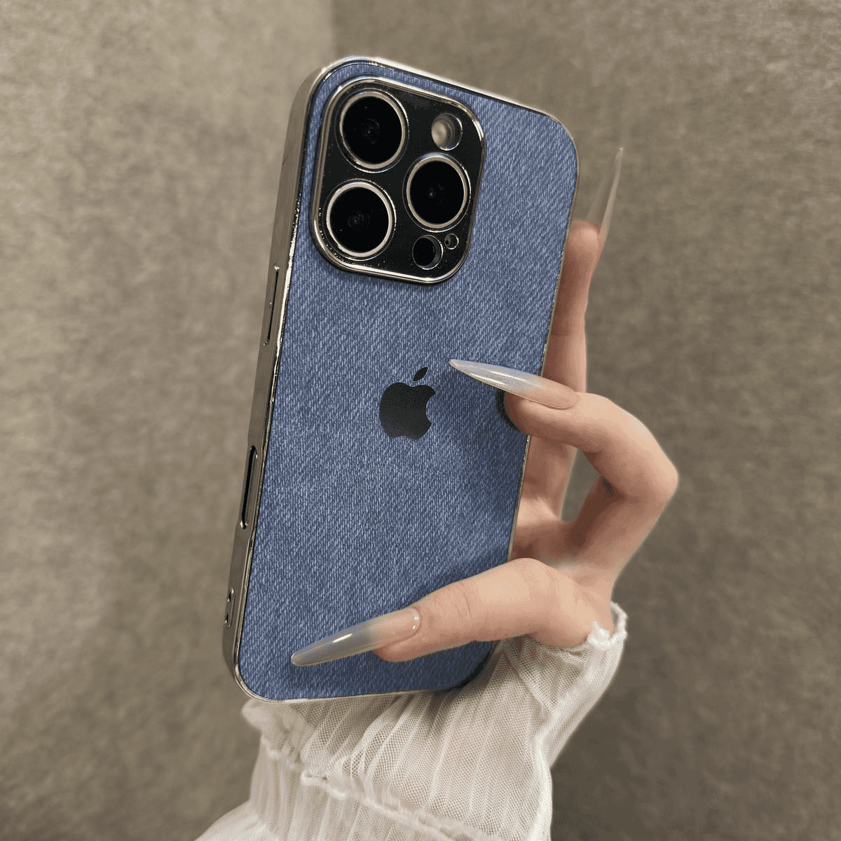 Electroplated Denim Pattern Case for iPhone - Image 4