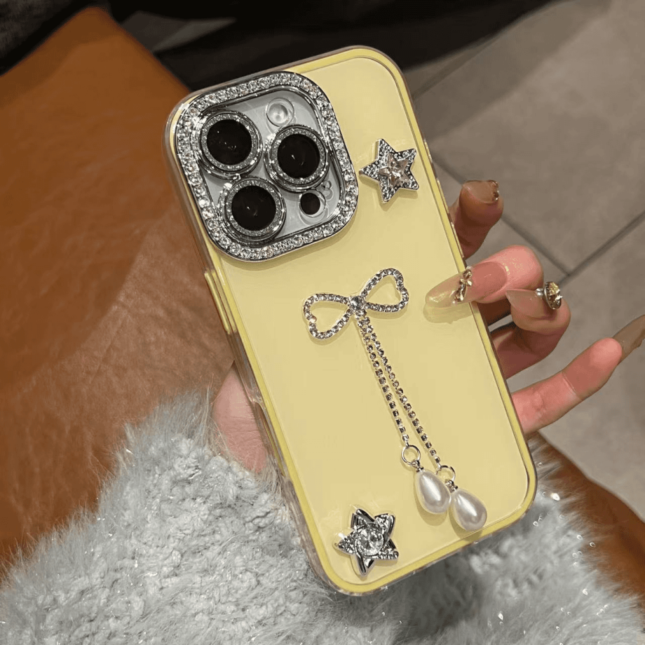 Rhinestone Fringe Glitter Camera Lens Case for iPhone