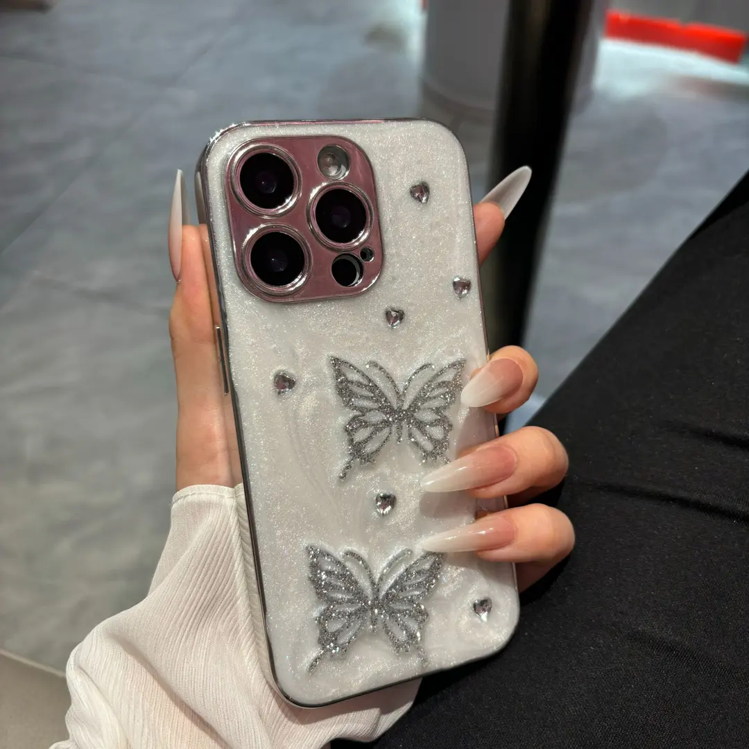 High-quality Butterfly Electroplated Frame Case for iPhone - Image 2
