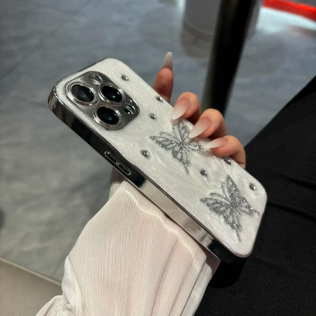 High-quality Butterfly Electroplated Frame Case for iPhone - Image 5