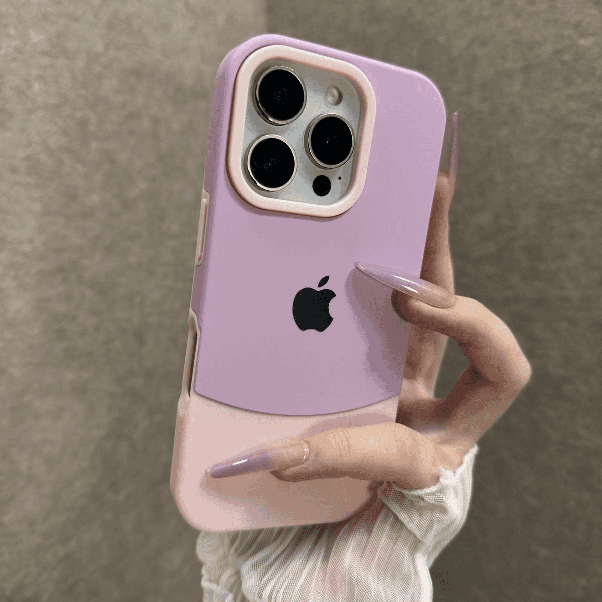 High - appearance Stitched contrast color case for iPhone - Image 3