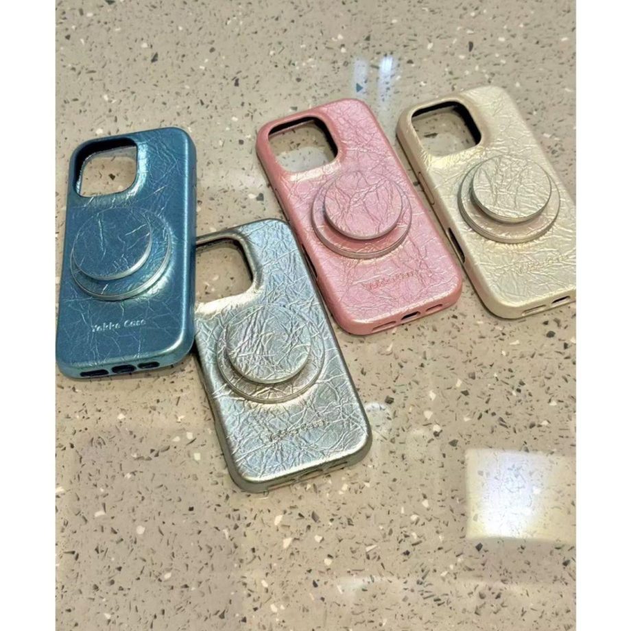 Premium Pearlescent Leather Magnetic Case for iPhone