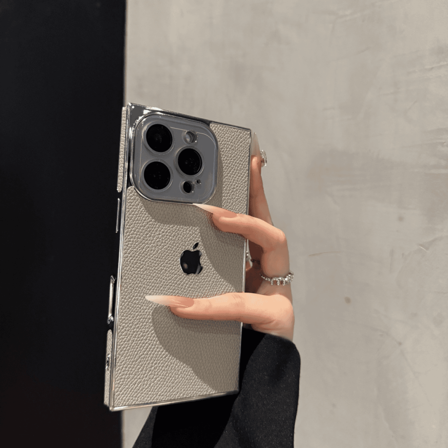 Square lychee patterned case for iPhone