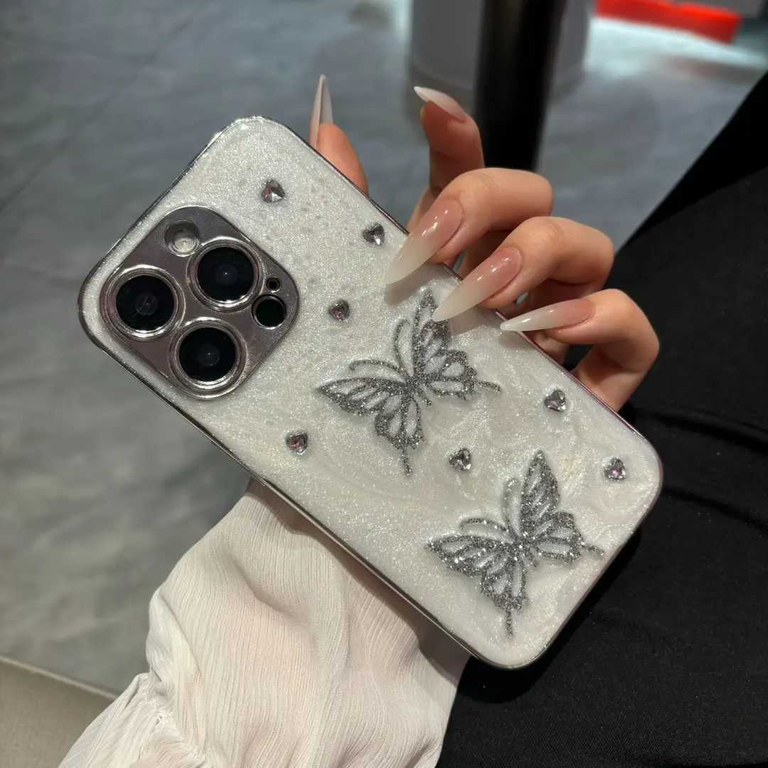 High-quality Butterfly Electroplated Frame Case for iPhone - Image 4