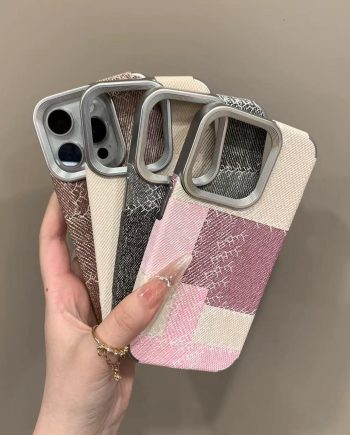 Electroplated Spliced Denim Pattern Case for iPhone