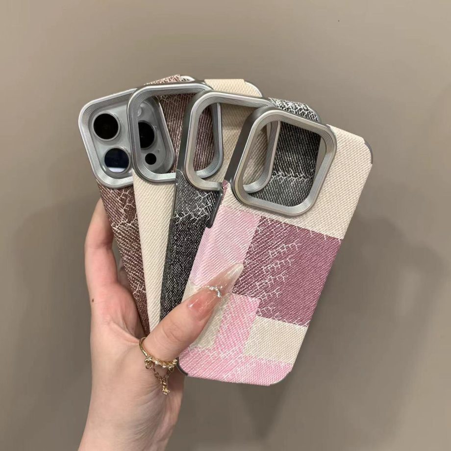 Electroplated Spliced Denim Pattern Case for iPhone