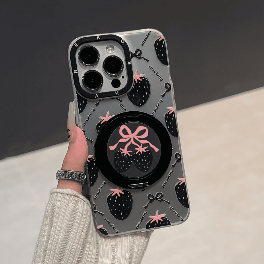 Bow and strawberry case for iPhone