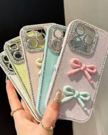 Full-coverage Glitter Bow Phone Case