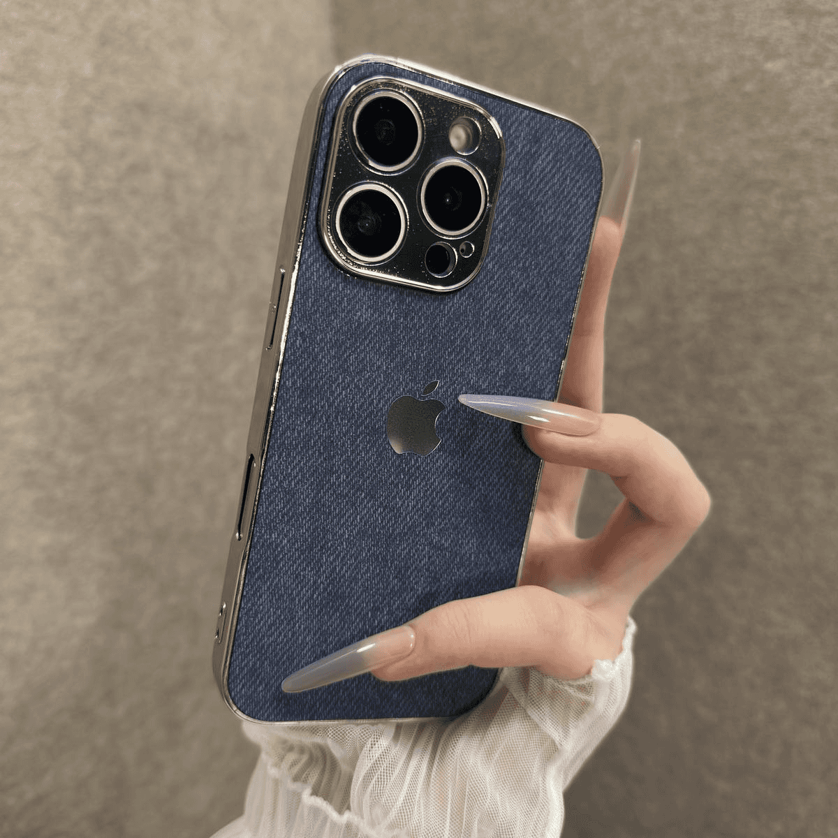 Electroplated Denim Pattern Case for iPhone - Image 5