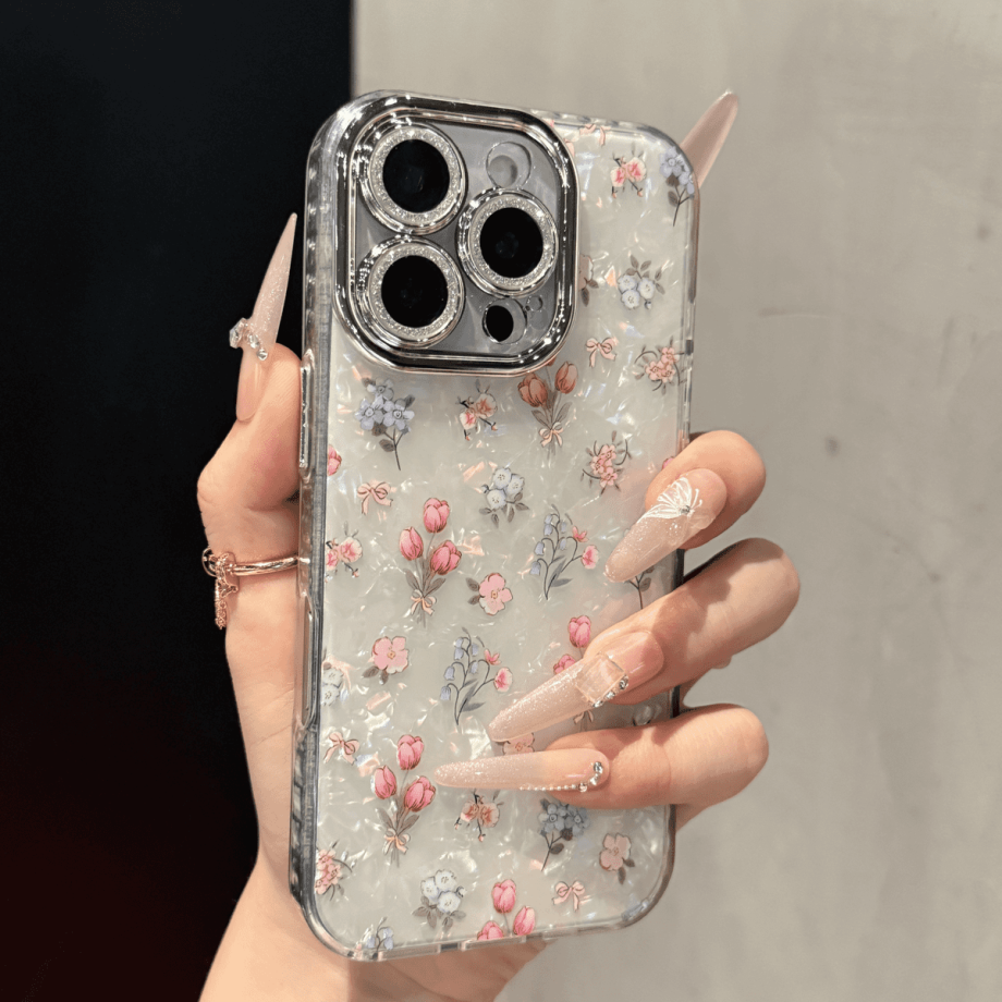 Full Camera Lens Coverage Flower Case for iPhone