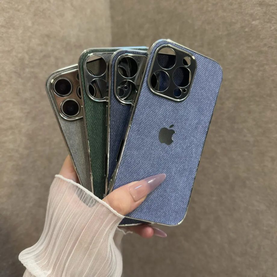 Electroplated Denim Pattern Case for iPhone