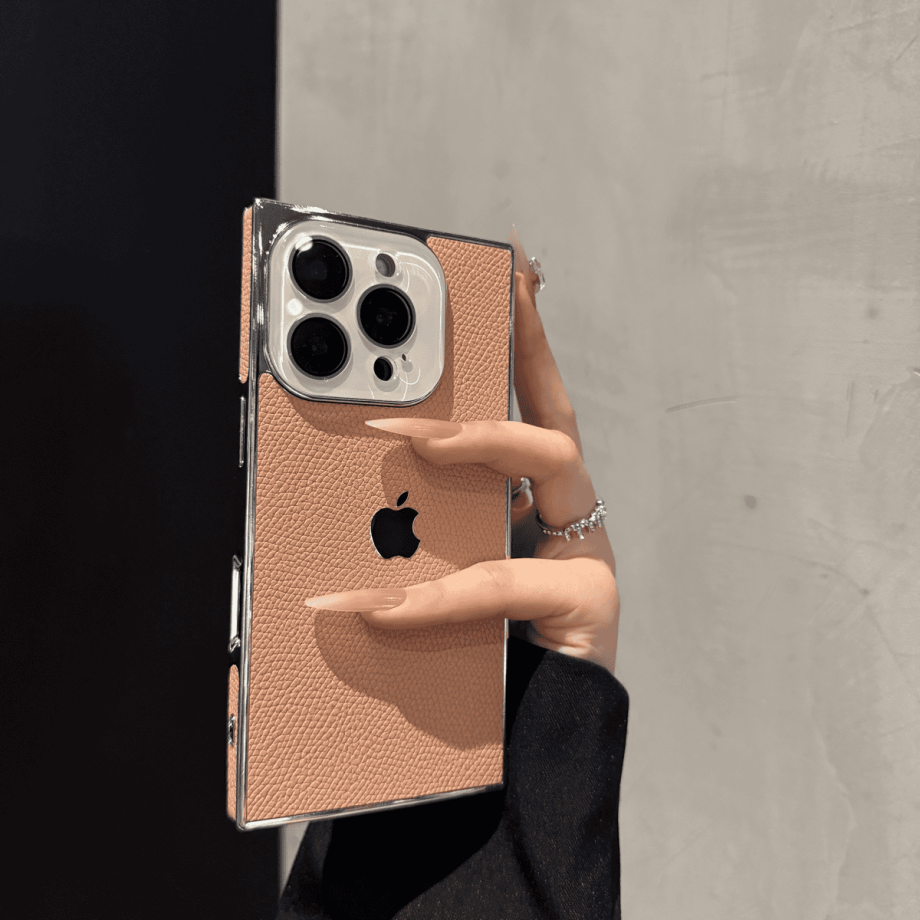 Square lychee patterned case for iPhone