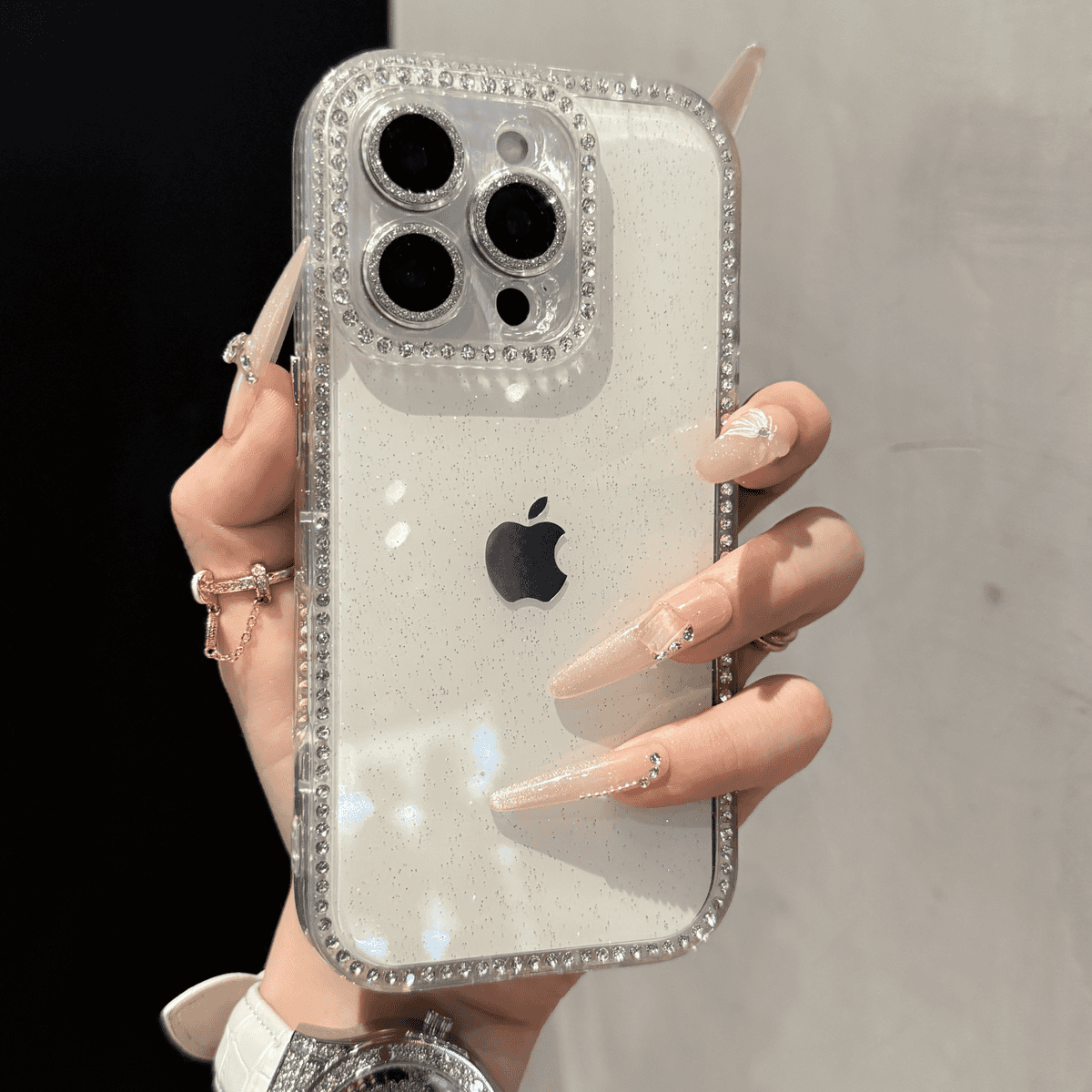 Double-sided Rhinestone and Glitter Case for iPhone - Image 7