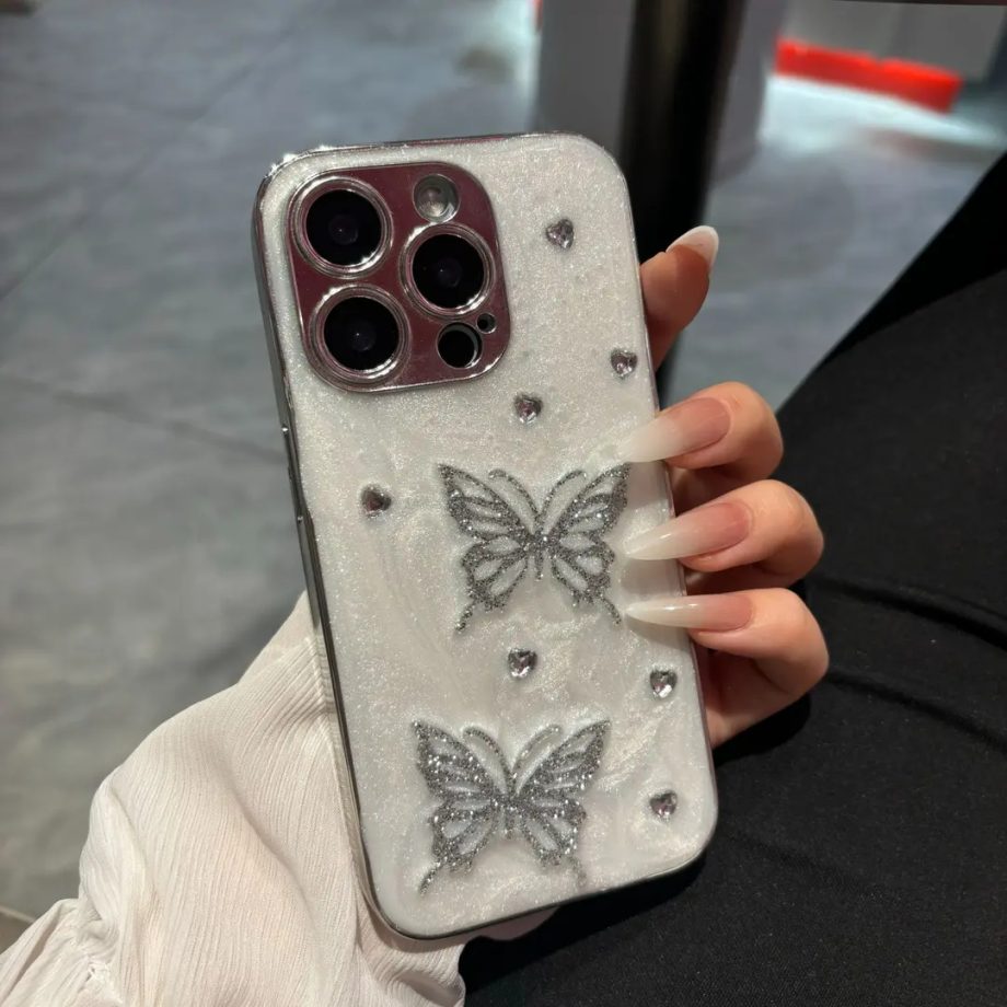 High-quality Butterfly Electroplated Frame Case for iPhone