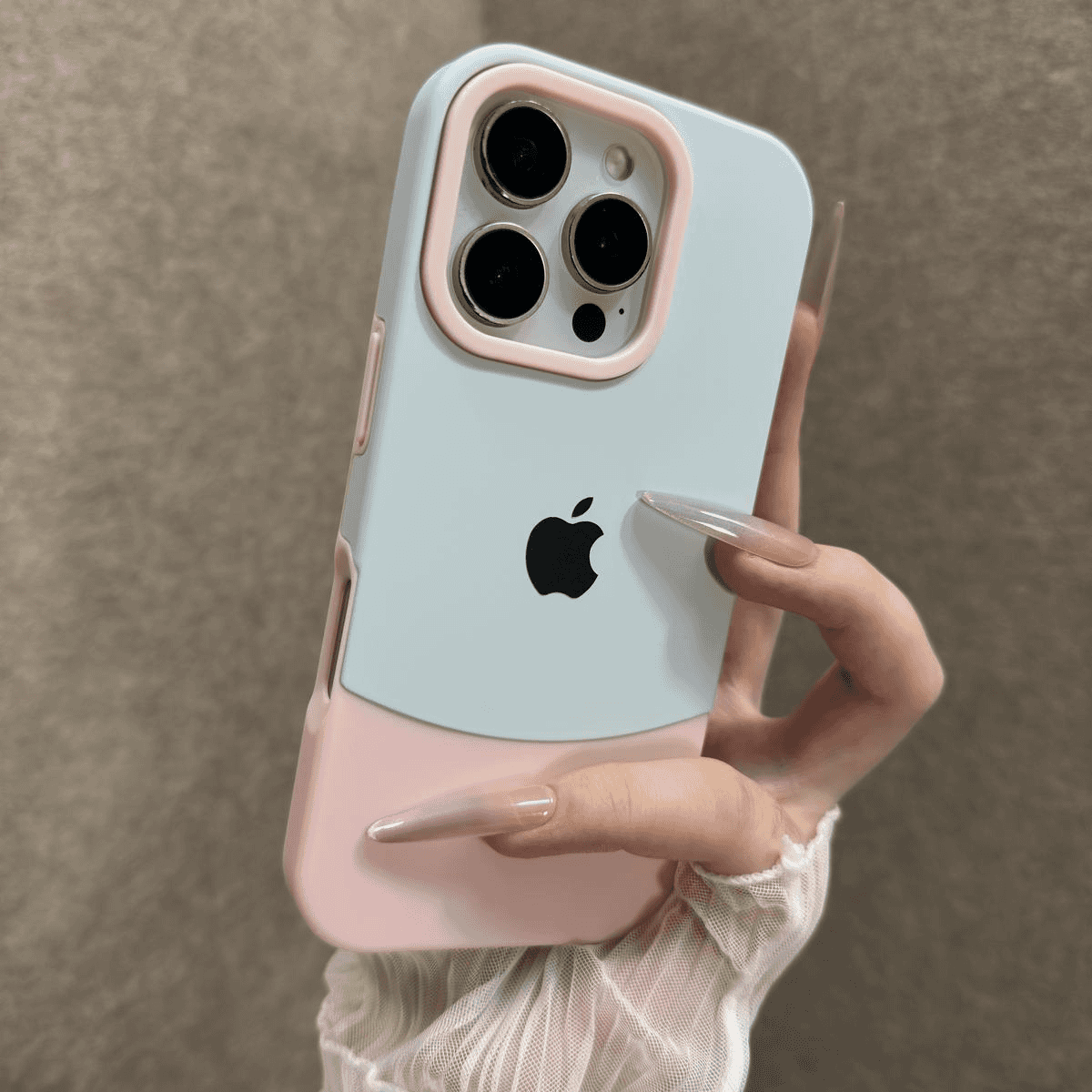 High - appearance Stitched contrast color case for iPhone - Image 2