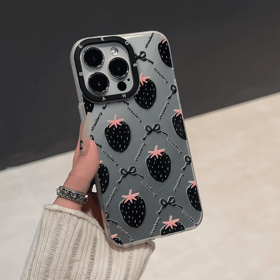 Bow and strawberry case for iPhone