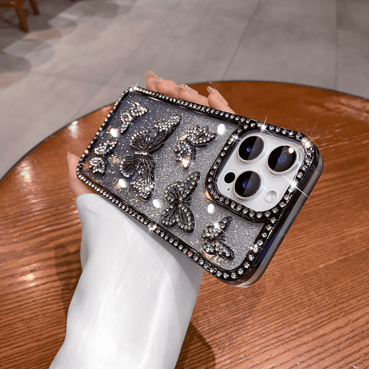 Sparkling Diamond Butterfly Gradient Case for iPhone - Image 7