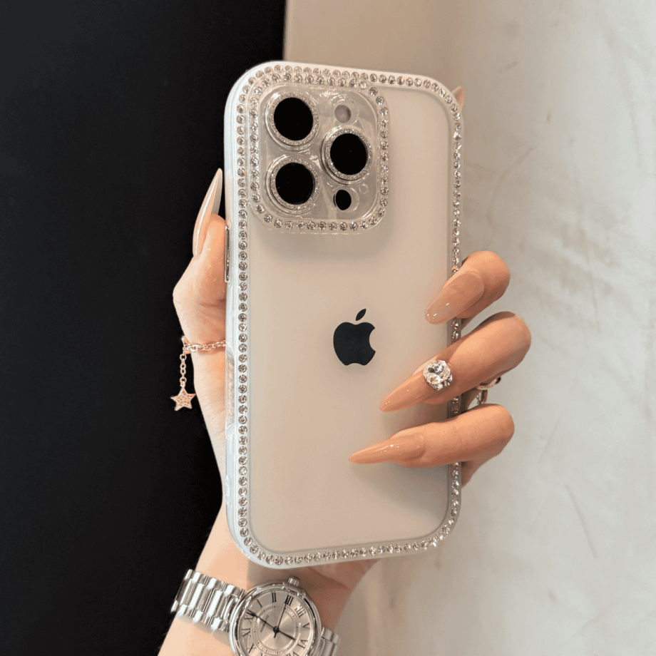 New double-sided diamond-embedded case for iPhone