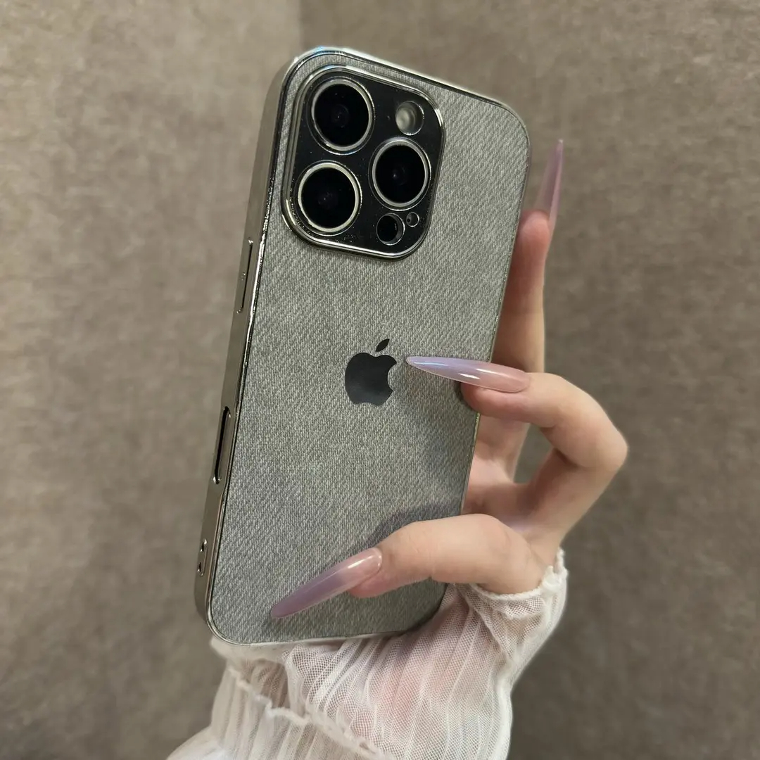 Electroplated Denim Pattern Case for iPhone - Image 3