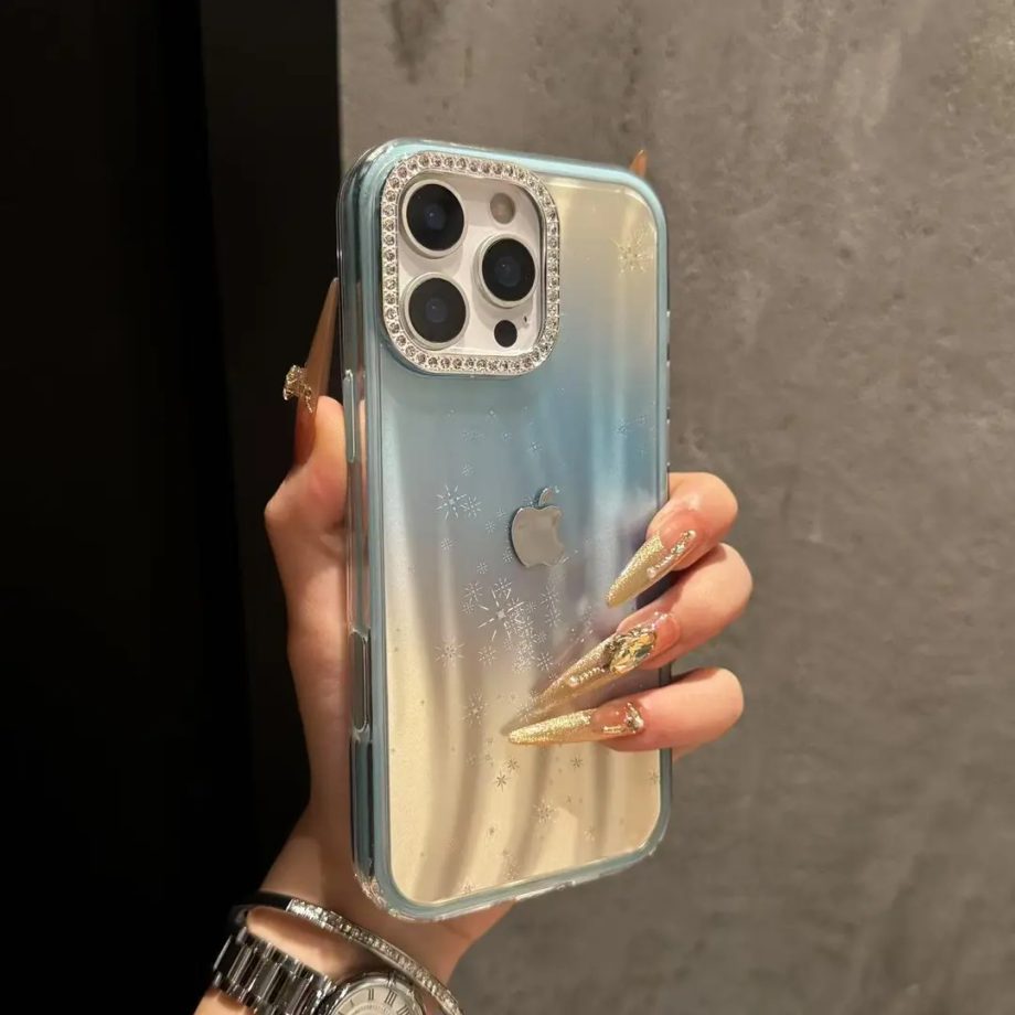 Gradient Full-coverage Snowflake Case for iPhone