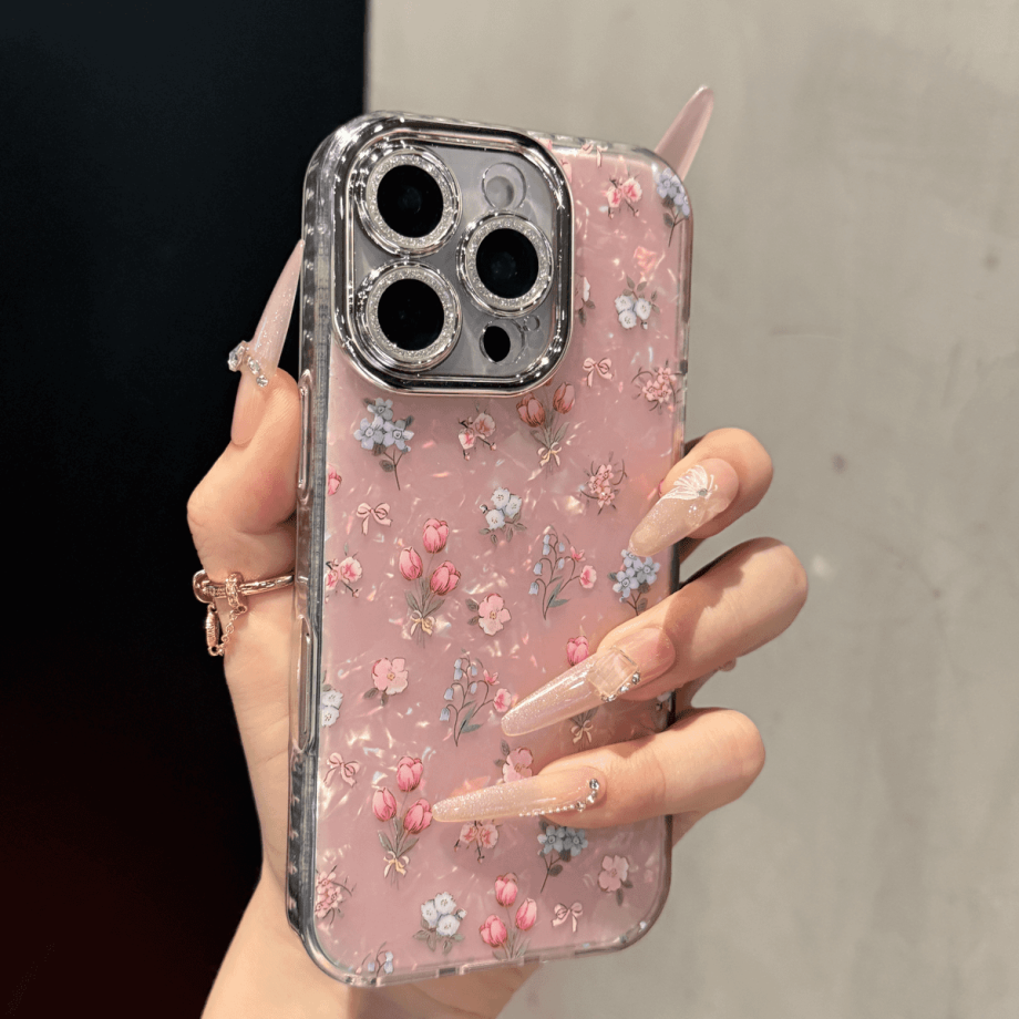 Full Camera Lens Coverage Flower Case for iPhone