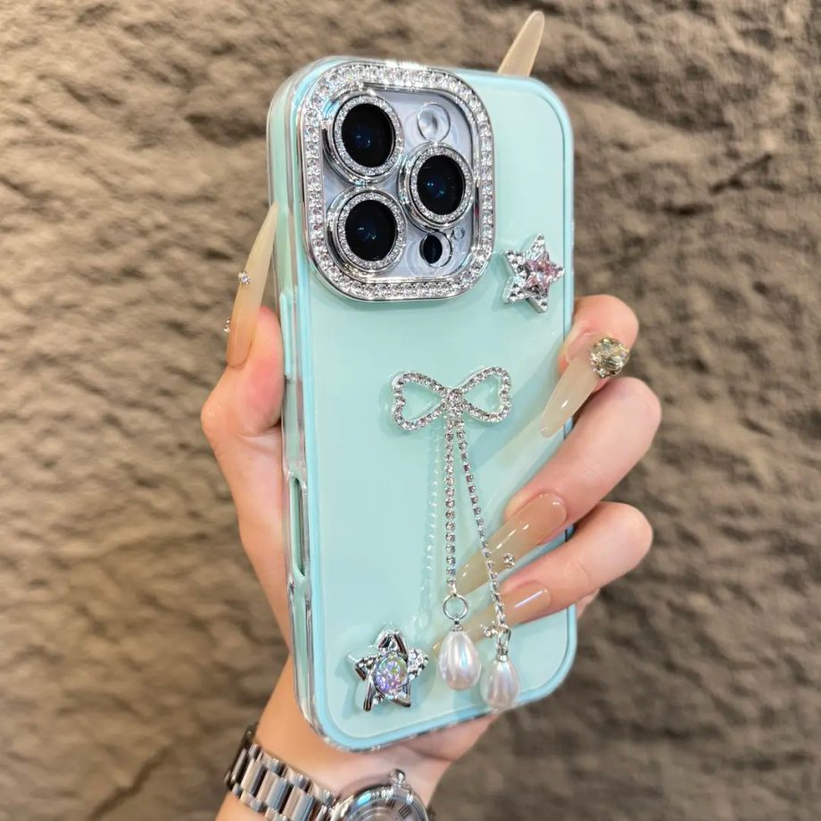 Rhinestone Fringe Glitter Camera Lens Case for iPhone