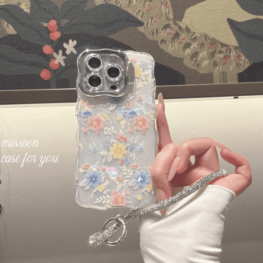Full-Screen Floral Phone Case with Lens Protection & Kickstand