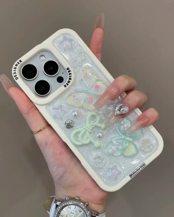 Luxury Resin-cast Butterfly Pearl Phone Case