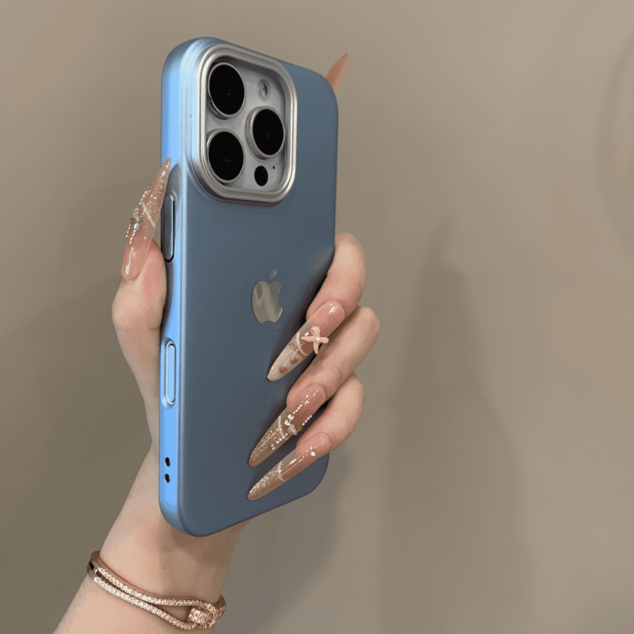Large-hole lens  electroplated case for iPhone