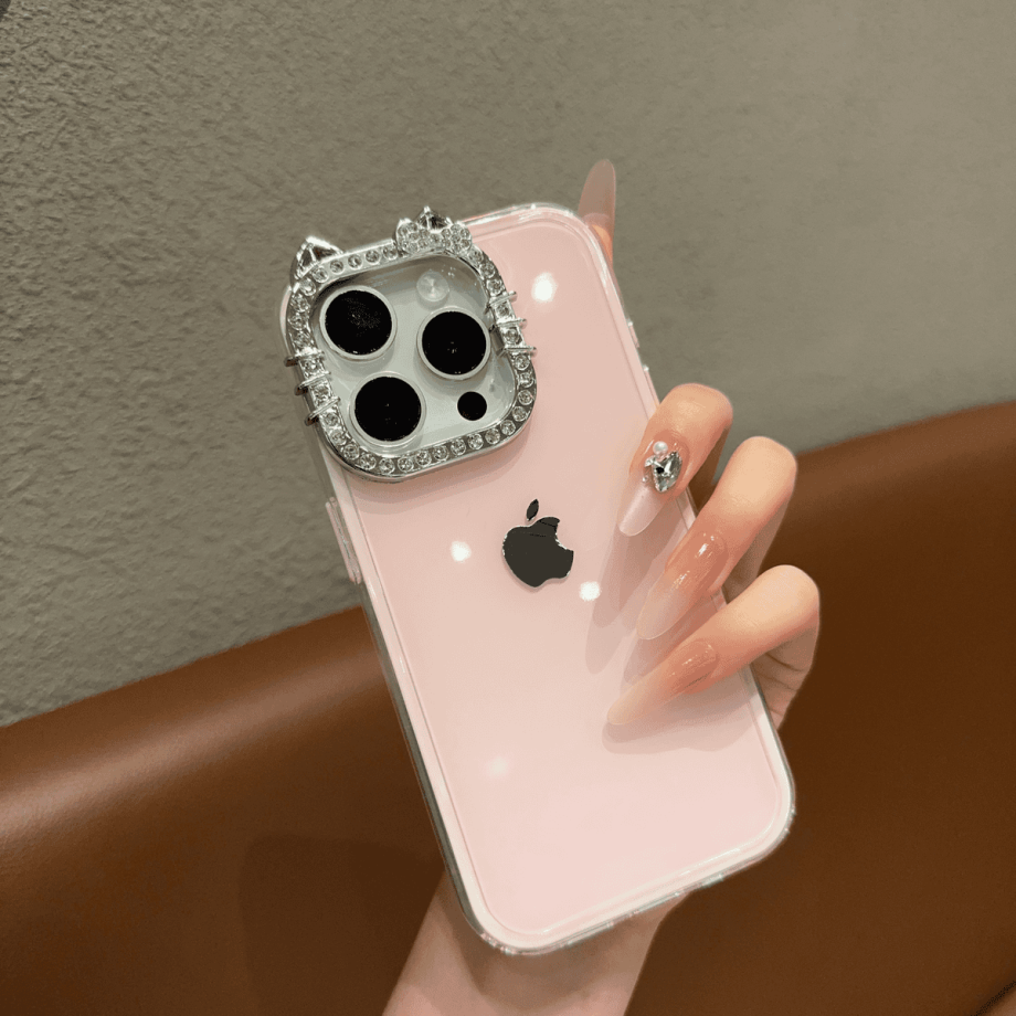 Cat lens frame jelly case for iPhone