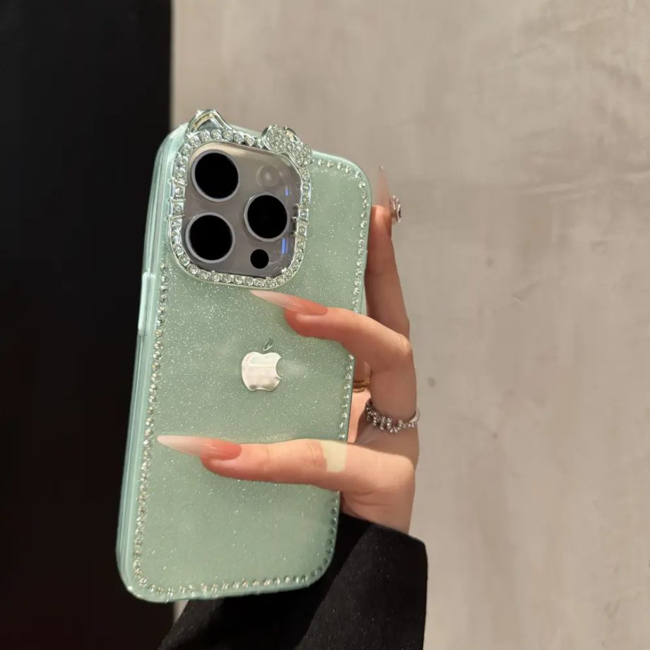 Premium Glitter Cat Ear Lens Case for iPhone