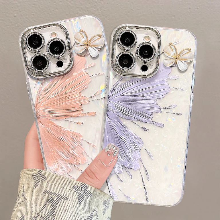 Shell-patterned Butterfly Phone Case