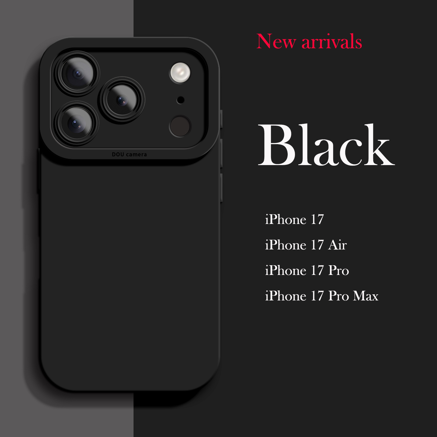 Full coverage lens film silicone anti-fall case for iPhone 17