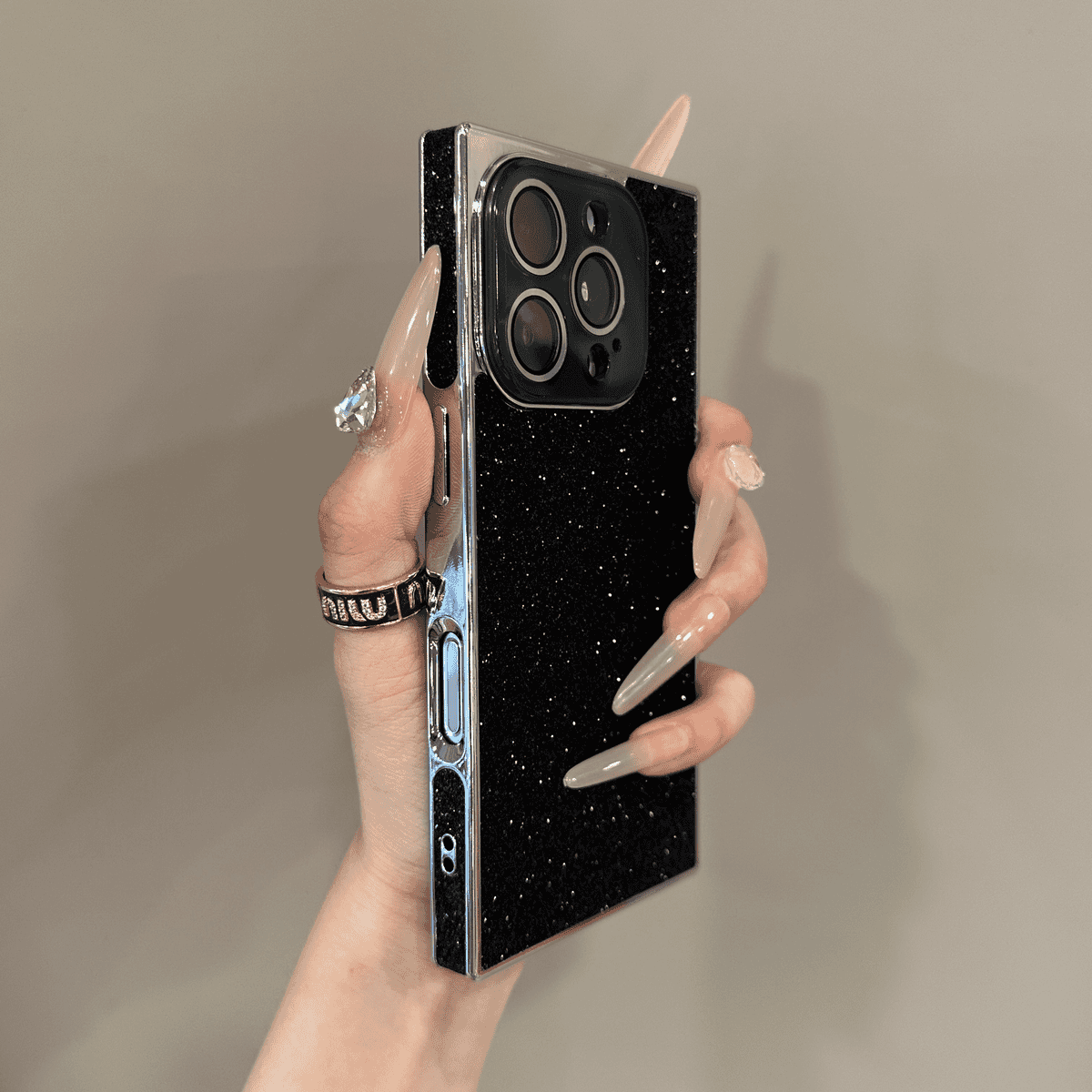 Luxury sparkling powder square case for iPhone - Image 2