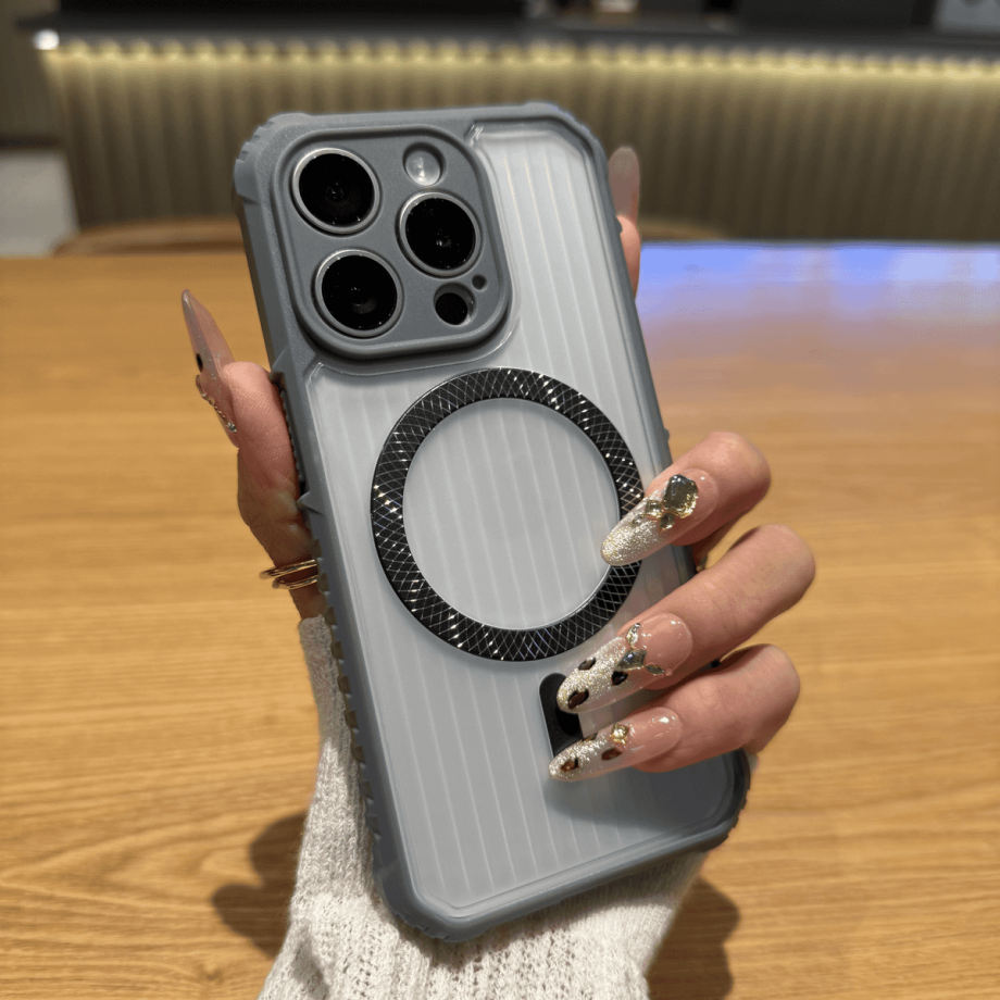 corrugated pattern magnetic case for iPhone