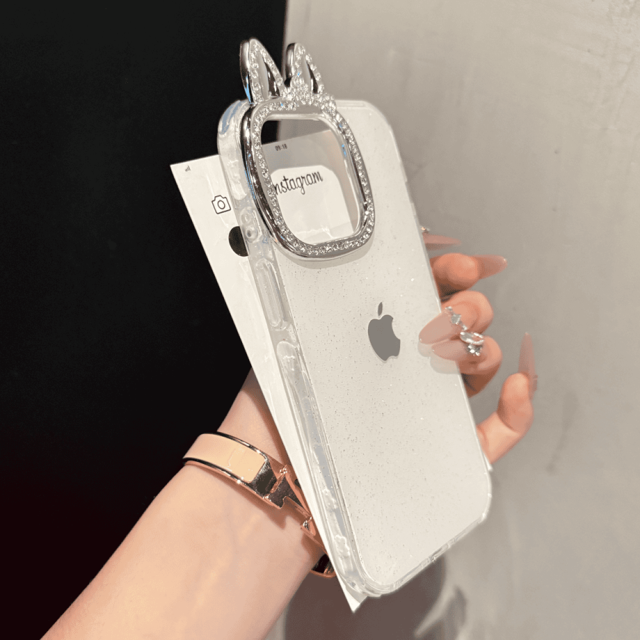 New rabbit ear sparkling powder case for iPhone