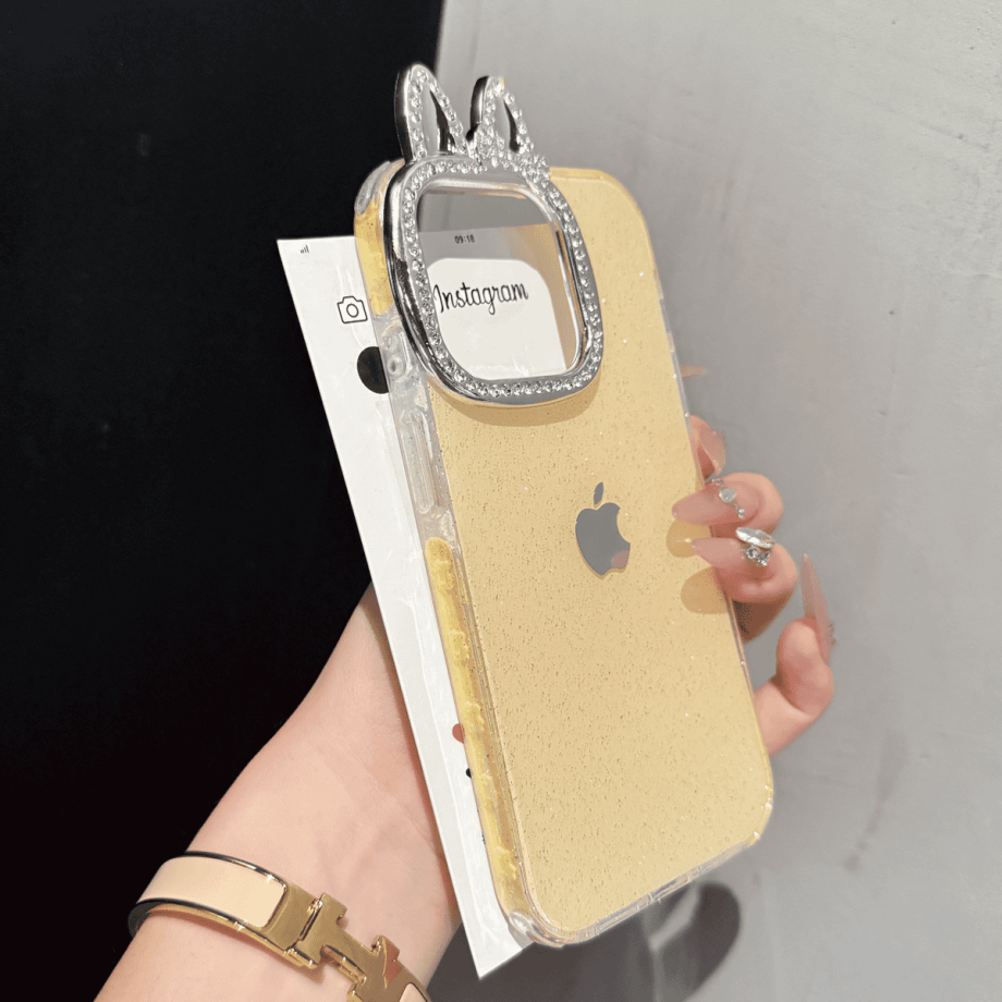 New rabbit ear sparkling powder case for iPhone