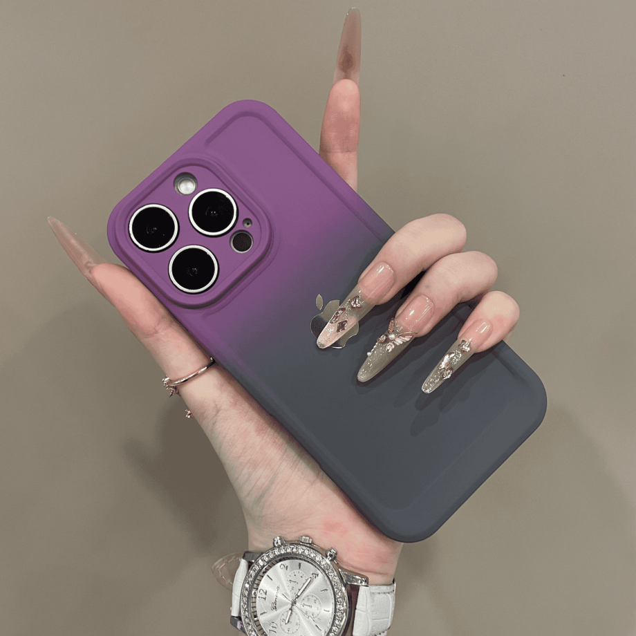 Elegant gradient lens protection case for iPhone