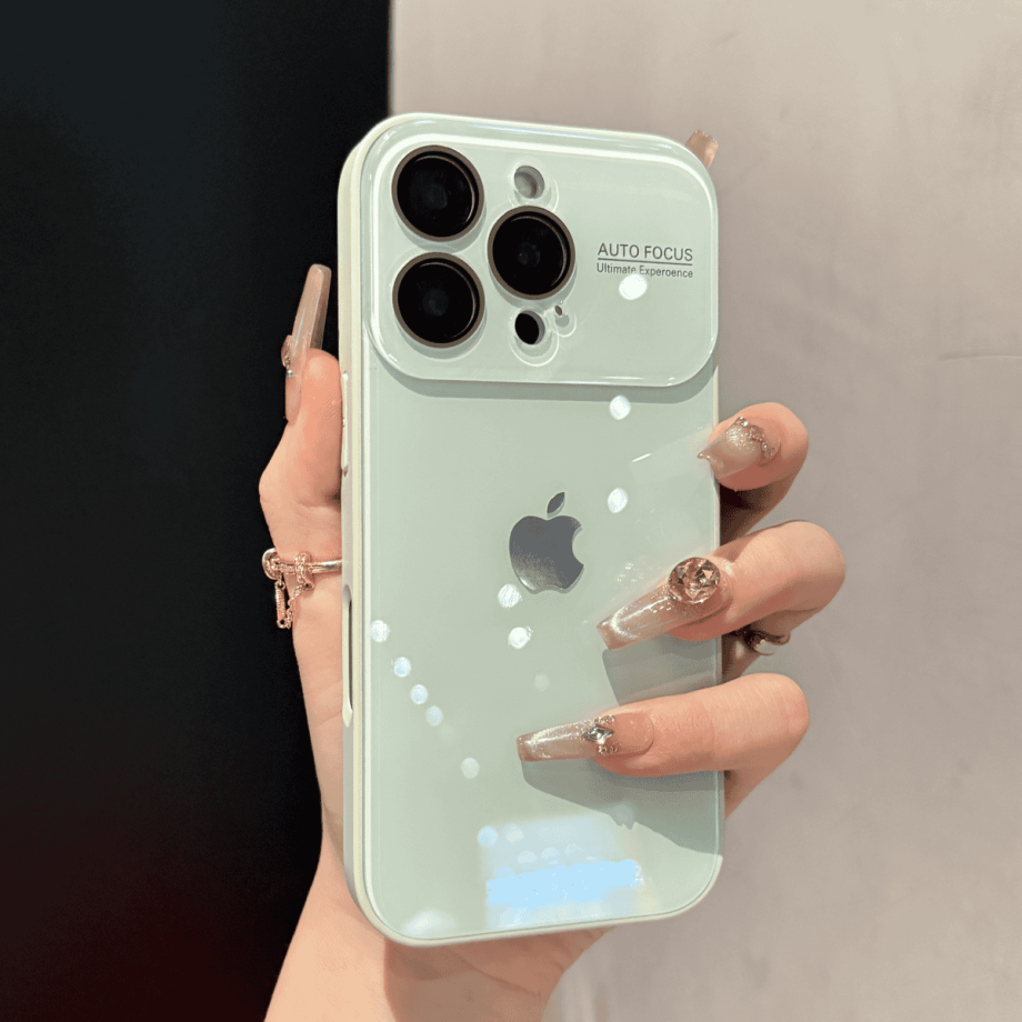 Premium full-coverage glass large window case for iPhone