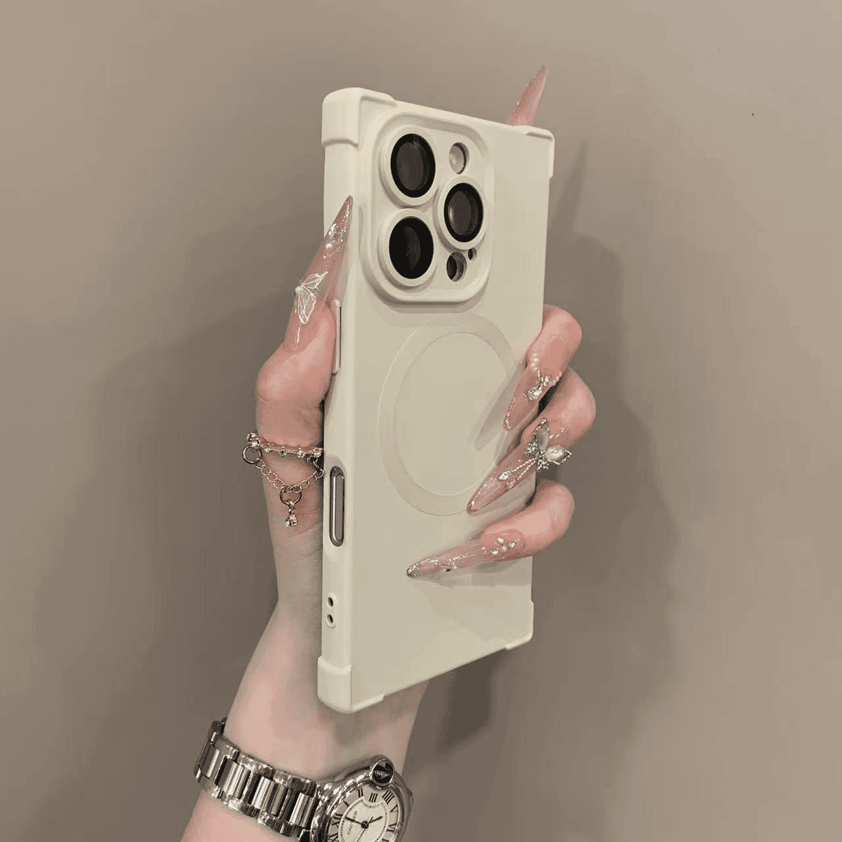 Square four-corner shockproof silicone magnetic phone case - Image 5