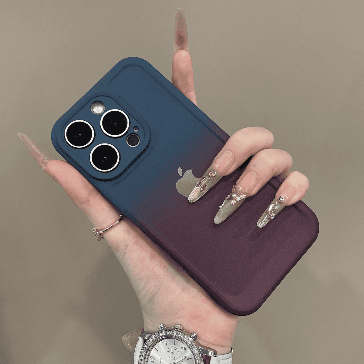 Elegant gradient lens protection case for iPhone