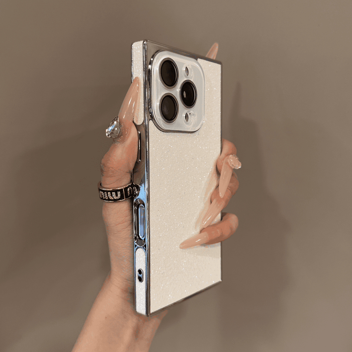 Luxury sparkling powder square case for iPhone - Image 3