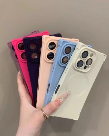 Square four-corner shockproof silicone magnetic phone case